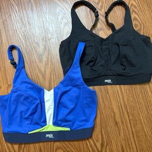 Panache Sports Bras - Black and Blue with Green Accent